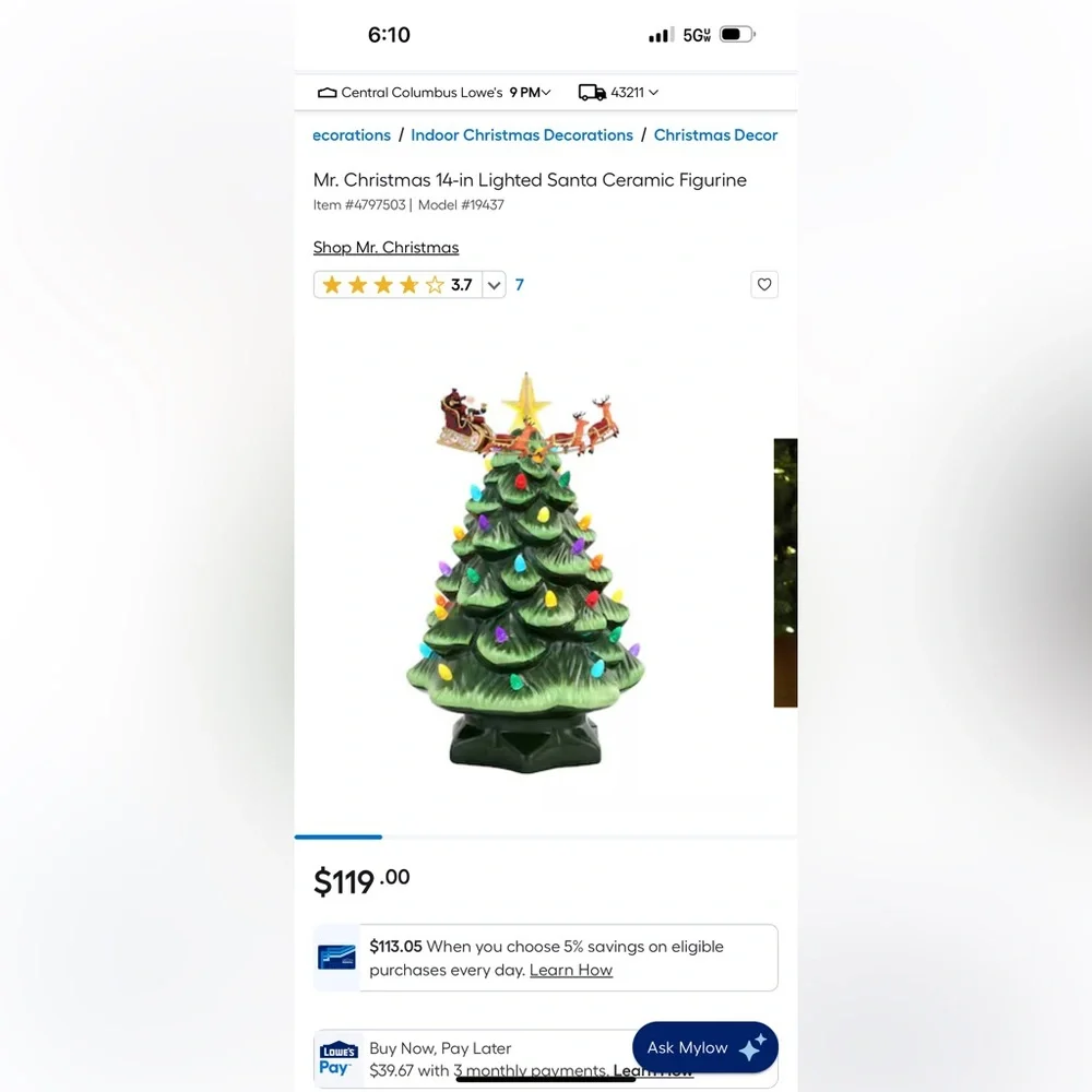Mr. Christmas Animated Nostalgic Tree. 14.5” Tall. Like new. - Picture 12 of 13